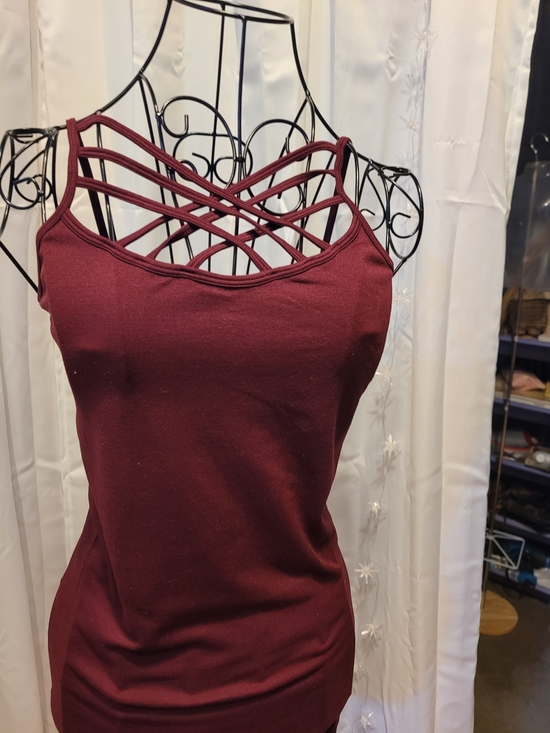Zenana Outfitters Tops - Zenana Outfitters Crisscross Strap Camisole - Burgundy